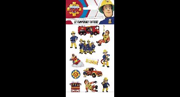 Fireman Sam Tattoos - Tijdelijke Tattoo - Body Glitter - Plak Tattoos - Nep Tattoo - Fake Tattoo - Kinderen - 1 Vel met 12 tattoos