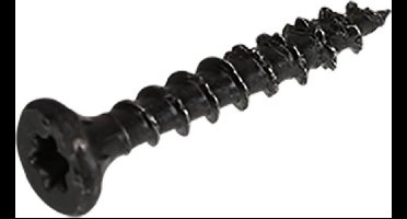 Blackline bevestigingsmaterialen - Zwarte spaanplaatschroeven met HCP-coating – Blackline - Platkop / 3.0 x 30mm / 100