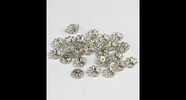 Filigrane Bead Caps, 8mm, Platinum, 30 pcs
