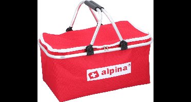 alpina Koeltas met Handvat - ca 25 Liter - Afsluitbaar met rits - Rood