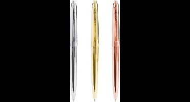 Kikkerland Retro pennen - Set van 3 - Goud / Zilver / Koper