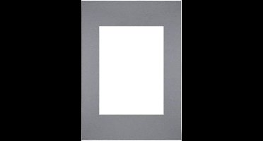 Passe-Partout Fotomaat 13x18 cm - Lijstmaat 20x28 cm - Grijs - Museumkarton - Fotolijst niet inbegrepen