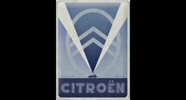 Wandbord - Citroën 2CV Logo Blue - voor de echte fan of leuk als kado