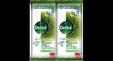 Dettol Lingettes Biodégradable Tru Clean Eucalyptus & Lime - 48 - 2 Stuks - Voordeelverpakking