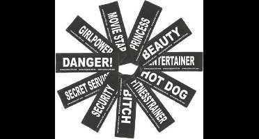 Set Labels voor Powerharness - Small tekst: BOMB DOG