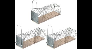 Nature Rattenval - 3x - diervriendelijk - vangkooi - 28 cm - muizenval - ongediertebestrijding