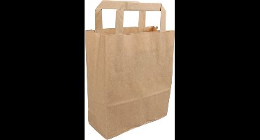 Tas - Papier - 18x8x22cm - papieren draagtas - bruin - 250 stuks