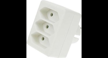 Perel Verdeelstekker, 3 Eurostopcontacten, stekker penaarde (type E), polypropyleen, gebruik binnenshuis, wit