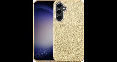 Hoesje Geschikt Voor Samsung Galaxy S23 hoesje Glitter TPU backcover – Goud