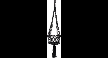 De Macrame Planthanger - Zwart - L