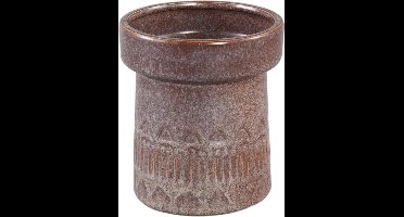 PTMD Rail Bloempot - 12 x 12 x 14 cm - Keramiek - Bruin