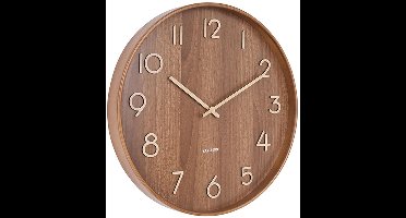Karlsson Wandklok Pure - Donker lindehout - Large - Ø60cm - Scandinavisch