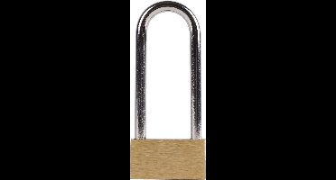 Stahlex Hoog hangslot - 30 mm - messing kast - geharde stalen beugel - gelijksluitend - inclusief 2 sleutels