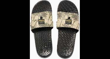 Reef Heren Stash Slide Slippers Tan Palm Maat US6 EU37.5