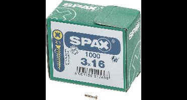 Spax Spaanplaatschroef platverzonken kop geel verzinkt pozidriv 3.0x16mm