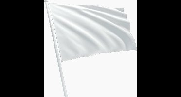 Witte Vlag - om zelf tekst op te zetten of in te kleuren - 150 x 100 cm