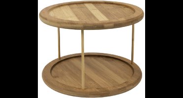 Svenska Living Etagere 2-laags - bamboe hout - 18 x D26 cm