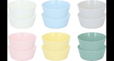 Alpina schaaltjes/kommetjes - 18x - gekleurd - kunststof - D11,8xH5 cm