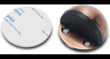 New Age Devi - RVS Deurstopper/Rood Brons/Deurbuffer/Voor Binnen/Zelfklevend/Deurklem/4,5x4,5x2,5cm/1 Stuk/Incl. Bevestigingsmateriaal