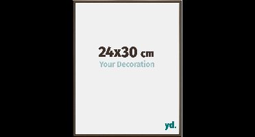 Your Decoration - Fotolijst 24x30 cm - Aluminium - Walnoot Structuur - New York