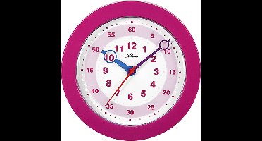 Wandklok in de kleur paars -- modern design -- voor kinderen