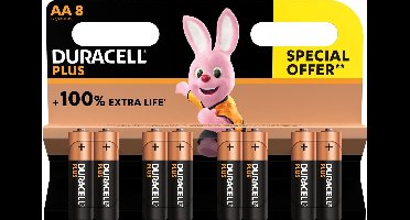 Duracell plus Batterij AA 8st blister - 12 verpakkingen totaal 96 batterijen