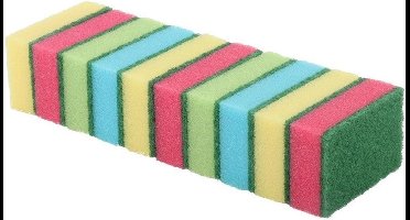 Dirt Devil schuursponsjes - 10x - gekleurd - huishoud/schoonmaak/afwas