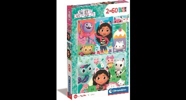 Clementoni - Puzzel - 2x60 Stukjes - Gabby's Dollhouse - Puzzels Voor Kinderen - Vanaf 4 Jaar