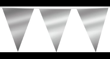 3x Giga Vlaggenlijn Zilver Metallic 30x45cm 10m - Vlaggen XL Groot thema feest festival