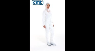 Overall PP met capuchon wit - S t/m 3XL - 50 stuks - CMT