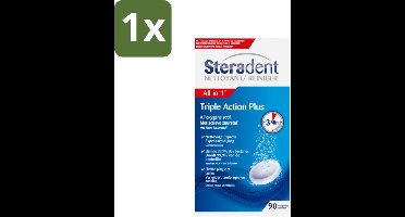Steradent Triple Action Plus Kunstgebit Reiniger 90 tabletten - 1 stuk