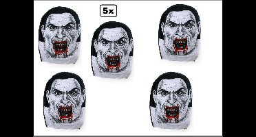 5x Masker Dracula nylon - Horror griezel creepy halloween thema feest Carnaval