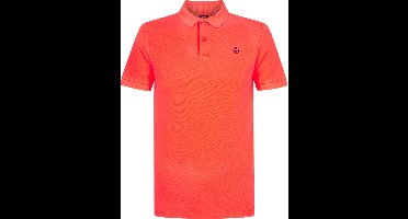 Petrol Industries Polo Shirt Heren - Effen Design - Ronde Hals met Knoopsluiting Kraag - Korte Mouw - Katoen - Herenkleding - Roze - Maat L