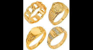 Set Gouden Ringen - assortiment van 4 modellen