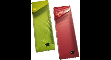 4x EXXO-HFP #55820 - Etui – Uitschuifbare pennenetui met drukknop - Kleur assorti