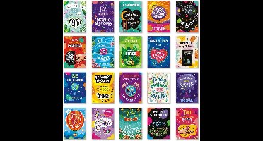Set van 20 Motivatie & Inspiratie Ansichtkaarten - Blanco Wenskaarten met Positieve Quotes