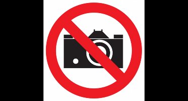Verboden Fotograferen Sticker – Rond 15 cm | Zelfklevend & Weerbestendig I ISO 7010