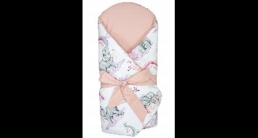 Baby-inbakerdoek met kokosinleg 80x80 cm - Roze Olifanten