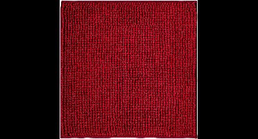 Badmat - 45 x 45 cm (Vierkant) - Polyester - Glad geweven - Hoogpolig - Thermoplastisch rubber - Anti-Slip - Super absorberend - machinewasbaar - Kleur : Rood