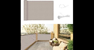 Stunq® Weerbestendig Balkon Privacy Scherm met UV-Bescherming en Kabelbinders - 75 x 500 cm - Taupe