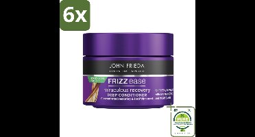 John Frieda – Haarmasker – Frizz Ease – Voedend en herstellend – 250 ml - Voordeelverpakking - 6 stuks - Haarmasker - Pluisverminderen