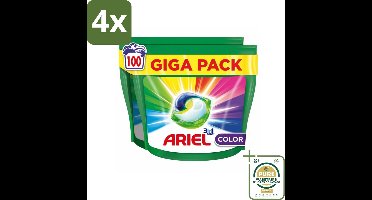 Ariel - 3in1 Wasmiddel Pods - Color - 100 Pods - Voordeelverpakking - 4 stuks - Kleurwas - Vlekkenverwijderaar