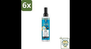 Gliss - Anti-Klit Spray Aqua Revive - Voor Hydraterend en Makkelijk Doorkambaar Haar - 200 ml - Voordeelverpakking - 6 stuks - Hydratatie Haar - Droog Haar