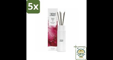 5 x Therme - Mystic Rose - Geurstokjes - Langdurige Geur - Aromatisch - 100ml - Grootverpakking - Geurstokjes - Geur - Roos - Lychee - Cacao