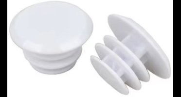 Stuurdoppen Wit Kunststof – 2 Stuks – End Caps voor Racefiets & MTB – Ø18-20mm - Fietsstuur