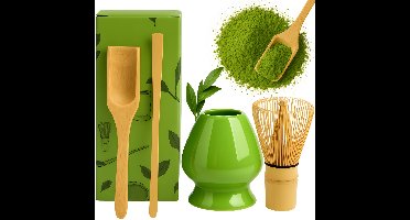 Matcha Set 4-in-1 – Groen – Bamboe & Keramiek – Japans Thee Bereidingsset