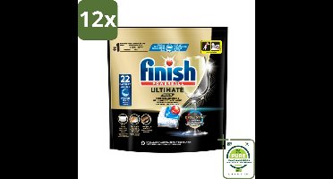 Finish - Vaatwasmiddel - Ultimate Plus Vaatwastabletten Regular - Krachtige Alles-in-1 Reiniging - 22 capsules - Voordeelverpakking - 12 stuks - Vaatwastabletten - Vaatwascapsules