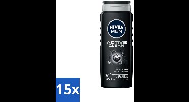 NIVEA MEN - Douchegel - Active Clean - 500 ml - Bulkverpakking - 15 stuks