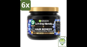 Garnier - Loving Blends Magnetic Charcoal - Haarmasker - Droge Lengtes - 340 ml - Voordeelverpakking - 6 stuks - Haar masker - Droge haren