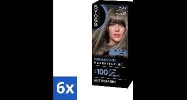 SYOSS - Coloration 7-46 Cool Middenblond - Haarverf - Grijsdekking - Vermindert Haarbreuk - Voordeelverpakking - 6 stuks